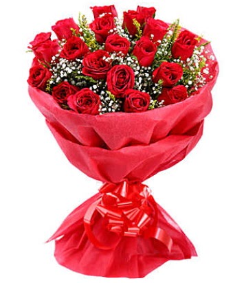 21 adet kırmızı gülden modern buket  Trabzon internetten çiçek siparişi 