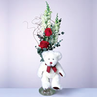  2 adet gül ve panda özel  Trabzon 14 şubat sevgililer günü çiçek 